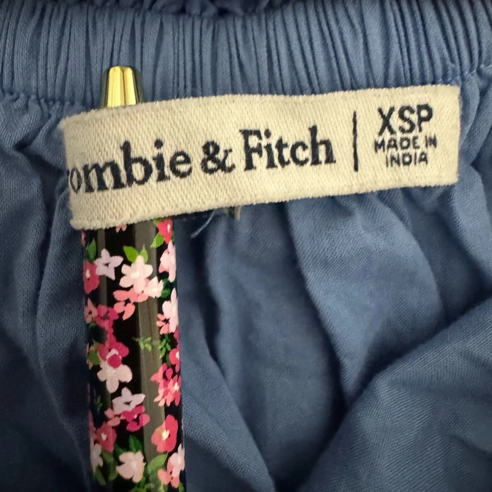Abercrombie & Fitch Blue Off-Shoulder Maxi Dress